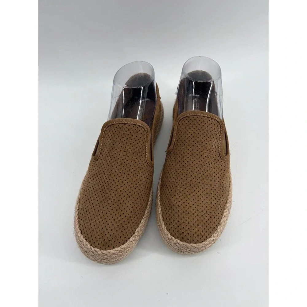 Esprit Shoes, Brown Nadine Slip-On Espadrille Suede Perforated, Size 7.5, NWOT